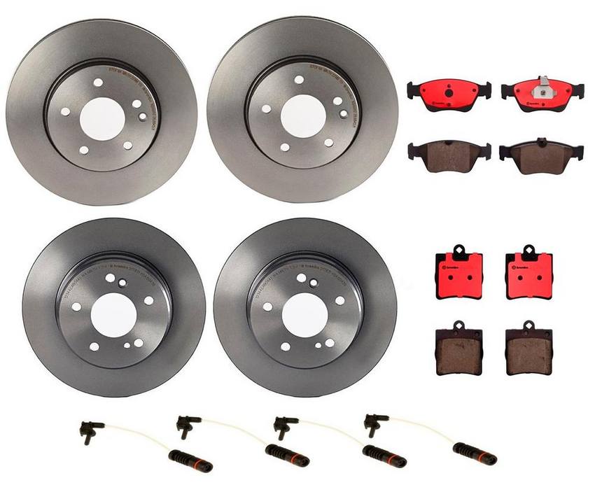 Mercedes Brakes Kit - Pads & Rotors Front and Rear (288mm/278mm) (Ceramic) 004420172041 - Brembo 1640168KIT